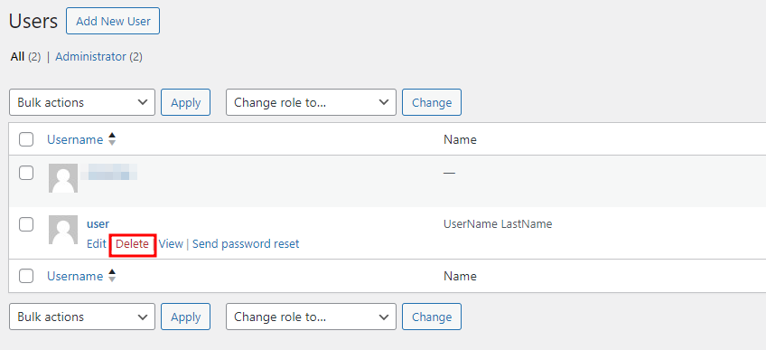 AWS 라이트세일 워드프레스 홈페이지 제작 - 기존 관리자 삭제